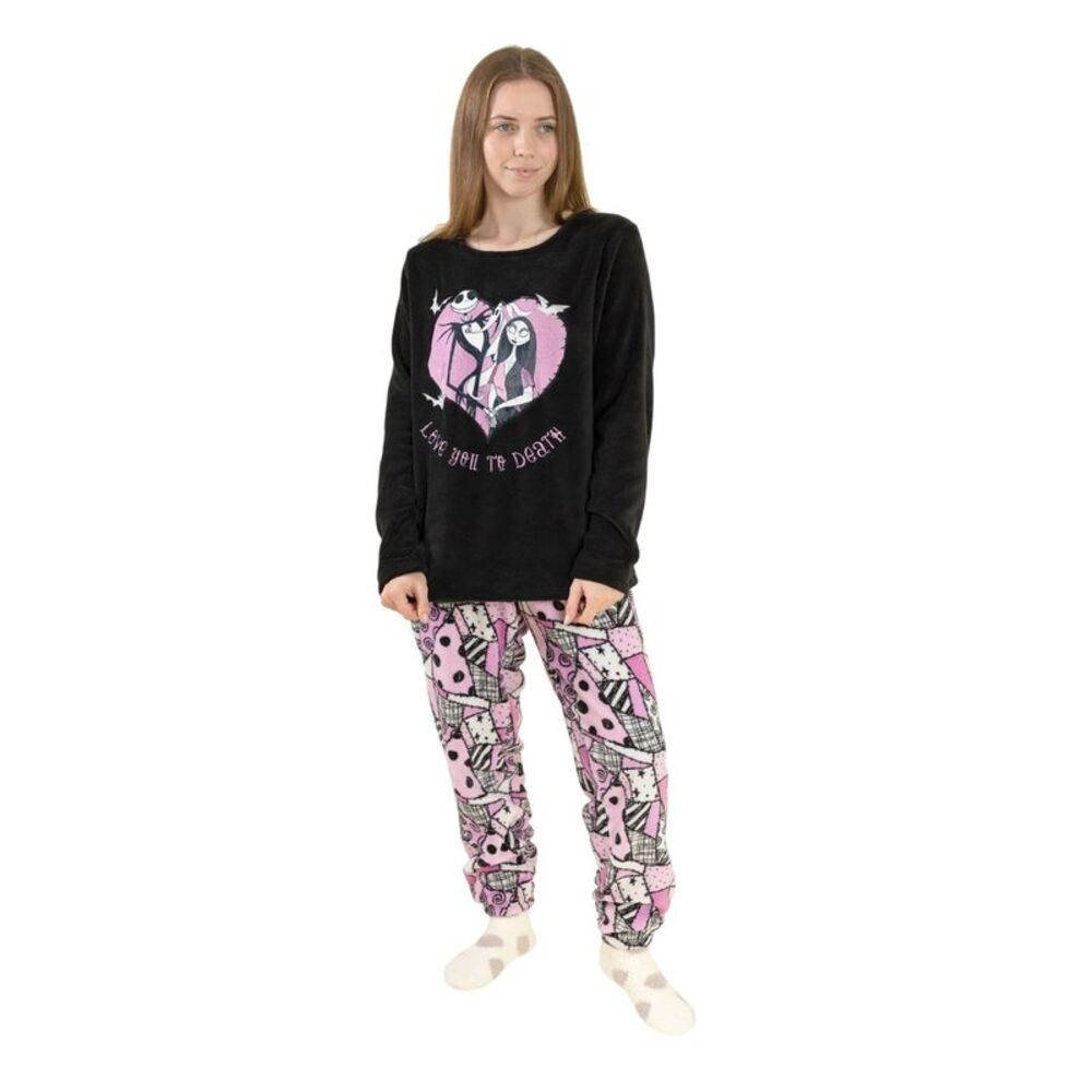 The Nightmare Before Christmas Womens/Ladies Logo Long-Sleeved Long Pyjama Set /